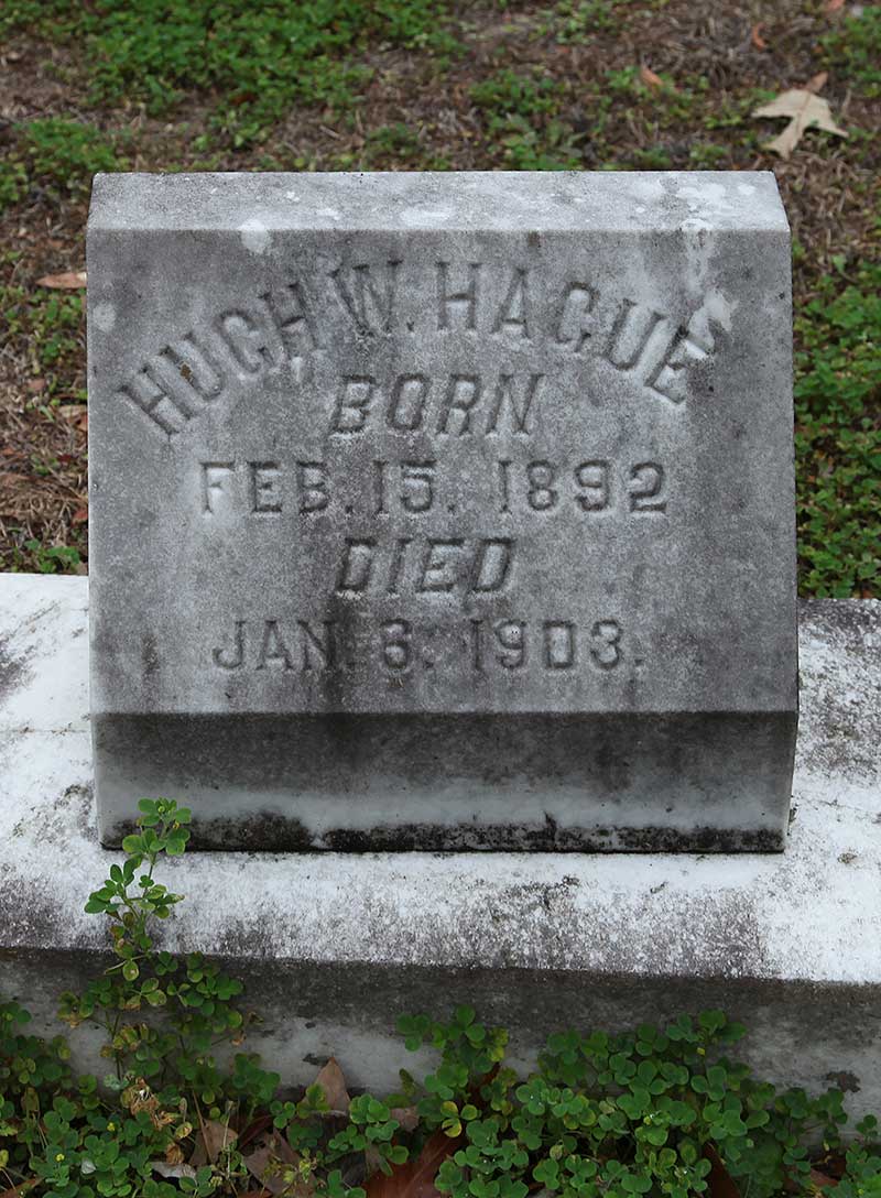 Hugh W Hague Gravestone Photo