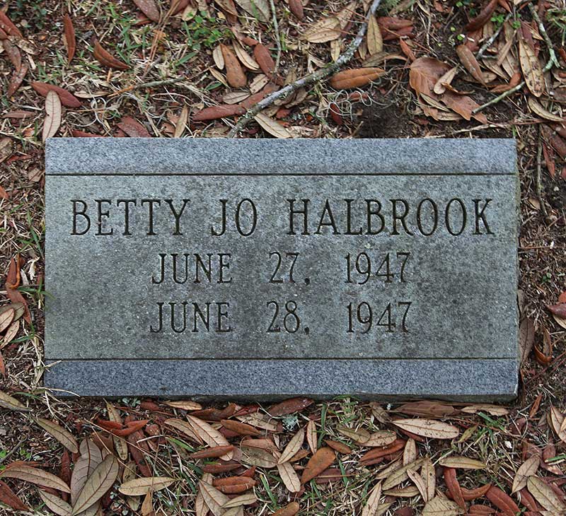 Betty Jo Halbrook Gravestone Photo