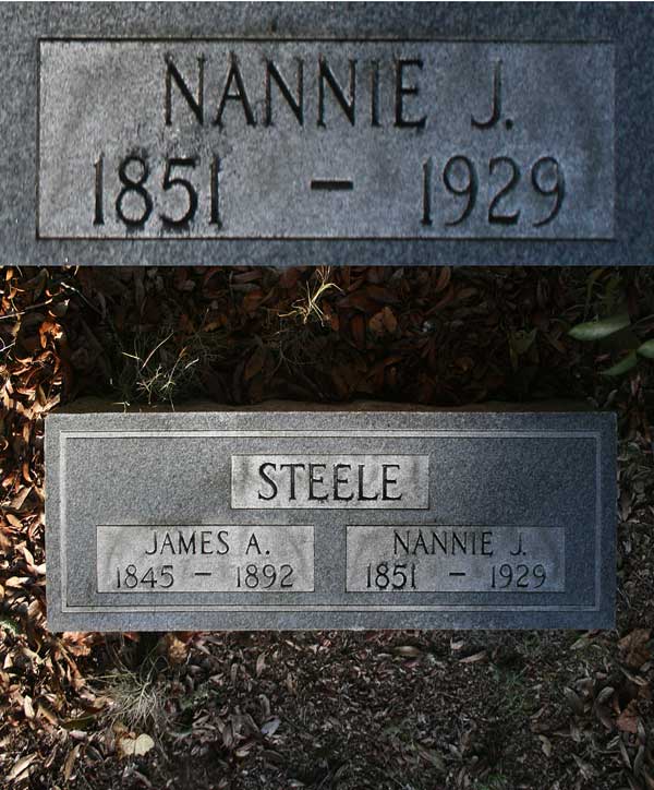 Nannie J. Steele Gravestone Photo