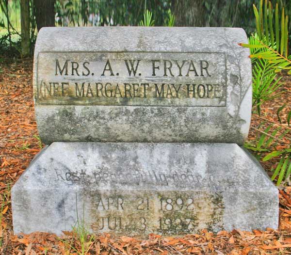 Margaret May Hope Fryar Gravestone Photo