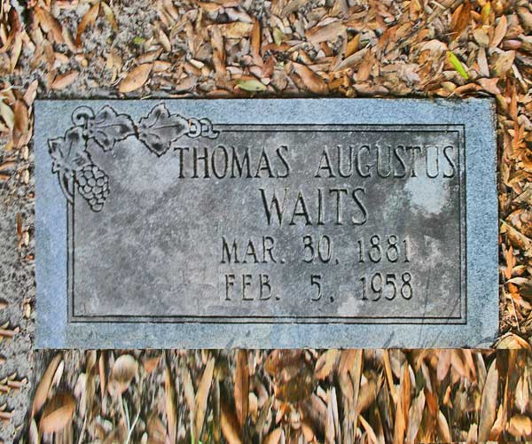  Thomas Augustus Waits Gravestone Photo