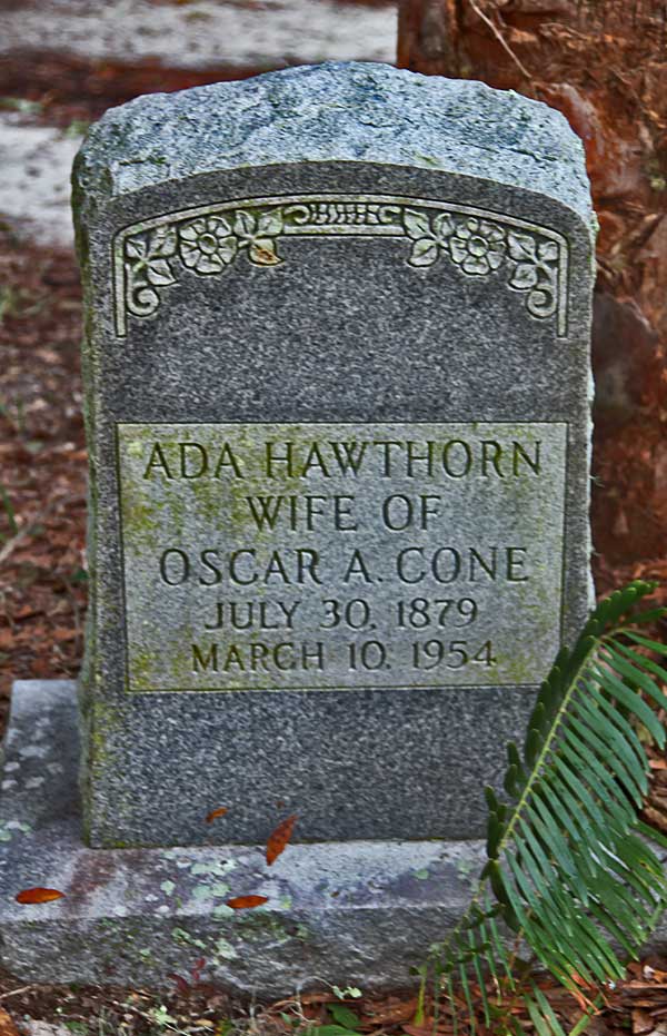 Ada Hawthorn Cone Gravestone Photo