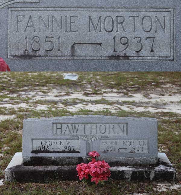Fannie Morton Hawthorn Gravestone Photo