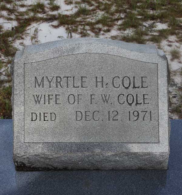 Myrtle H. Cole Gravestone Photo