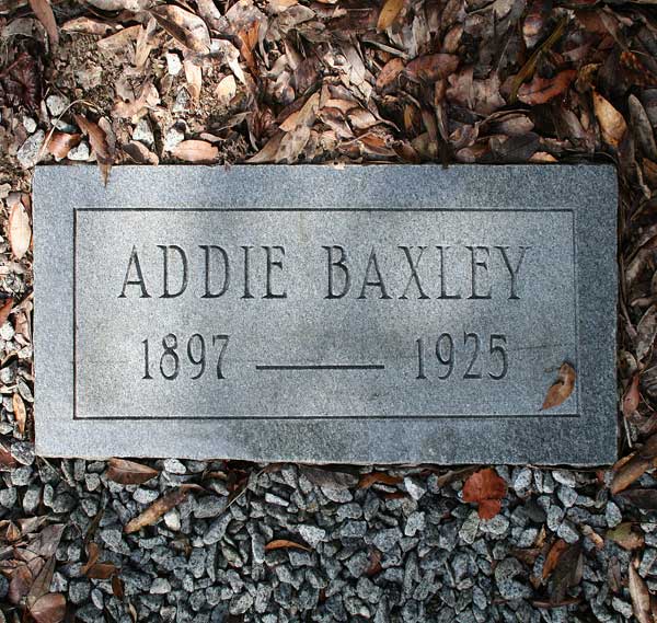 Addie Baxley Gravestone Photo