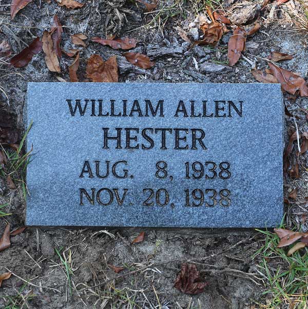 William Allen Hester Gravestone Photo
