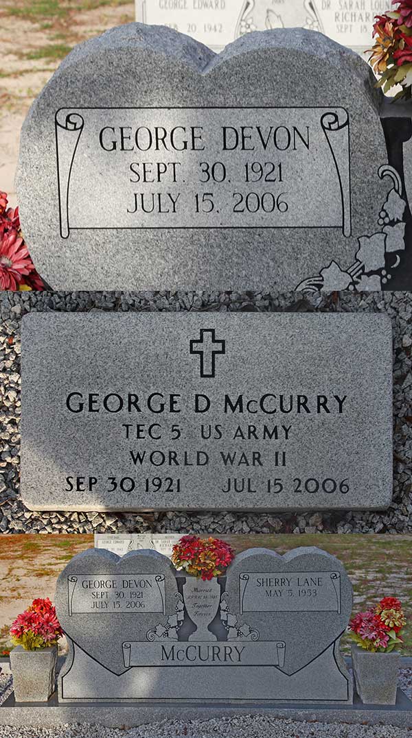 George Devon McCurry Gravestone Photo