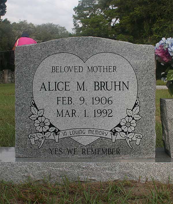 Alice M. Bruhn Gravestone Photo