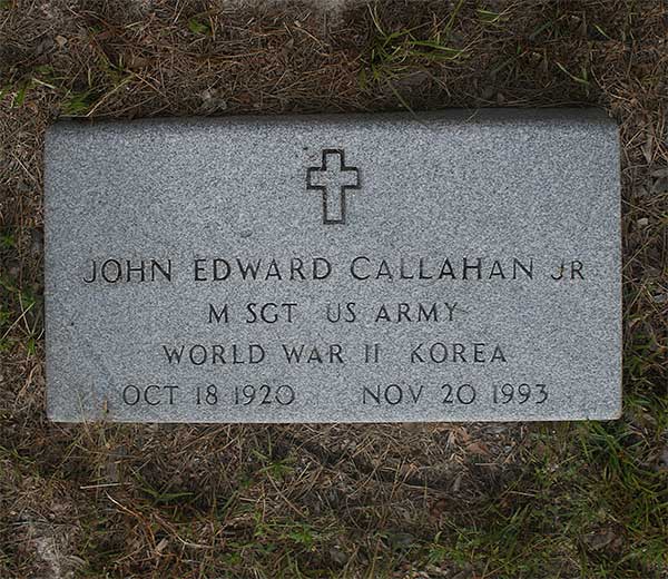 John Edward Callahan Gravestone Photo