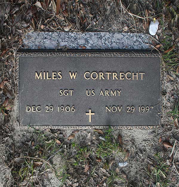 Miles W. Cortrecht Gravestone Photo