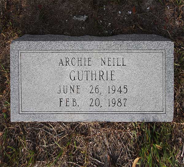 Archie Neill Guthrie Gravestone Photo