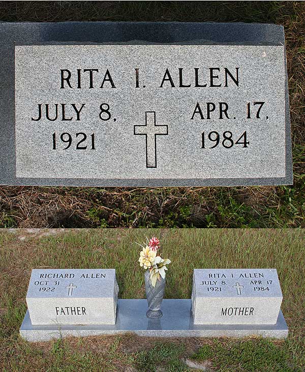 Rita I. Allen Gravestone Photo
