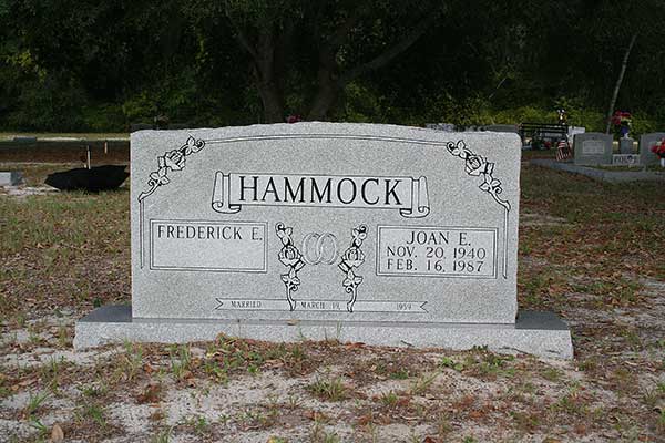 Frederick E. & Joan E. Hammock Gravestone Photo