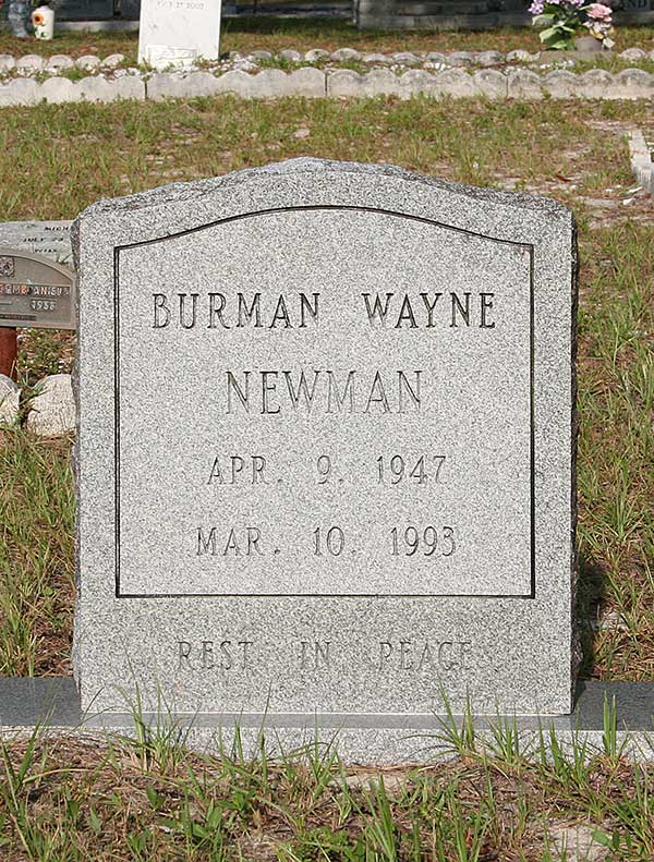 Burman Wayne Newman Gravestone Photo