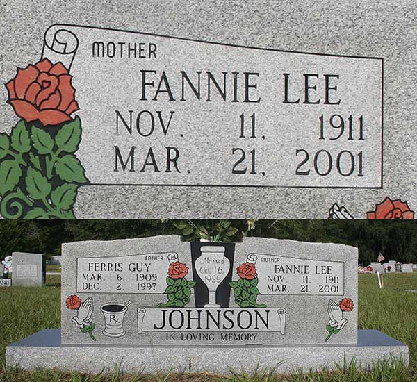 Fannie Lee Johnson Gravestone Photo