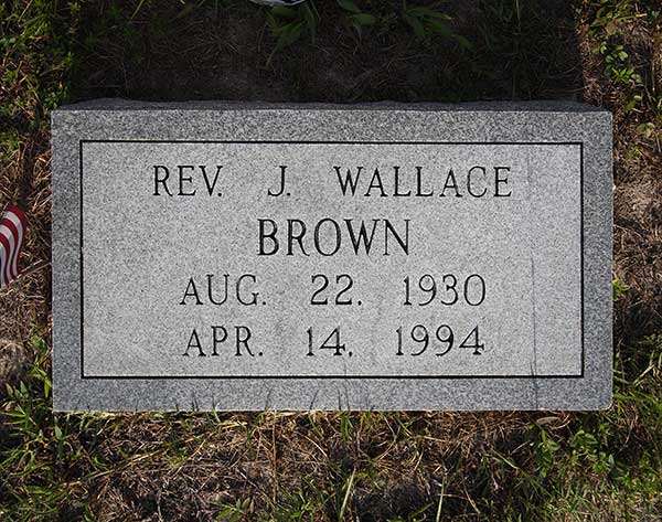 Rev. J. Wallace Brown Gravestone Photo