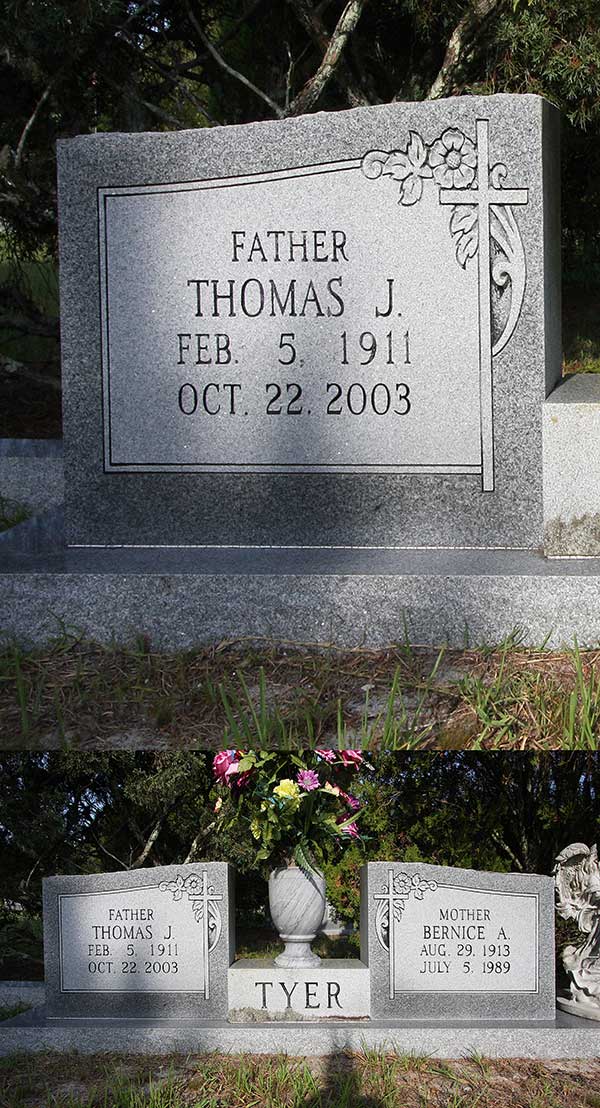 Thomas J. Tyer Gravestone Photo