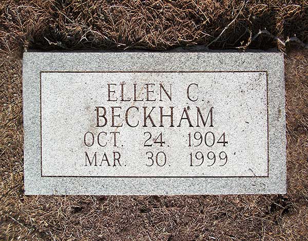 Ellen C. Beckham Gravestone Photo