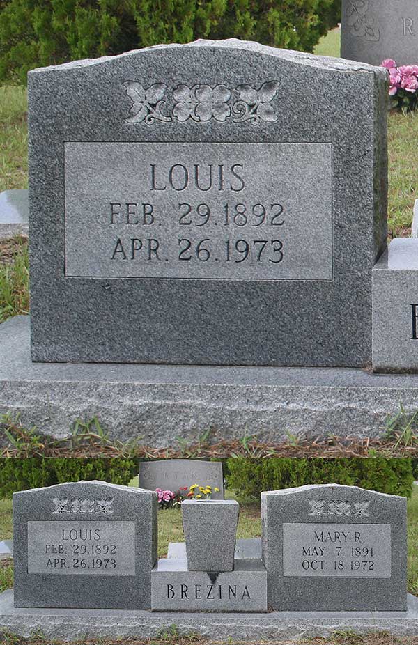 Louis Brezina Gravestone Photo