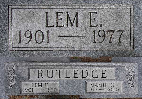 Lem E. Rutledge Gravestone Photo