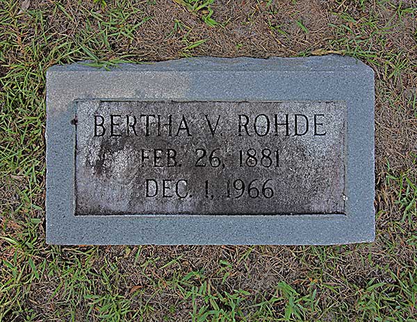 Bertha V. Rohde Gravestone Photo