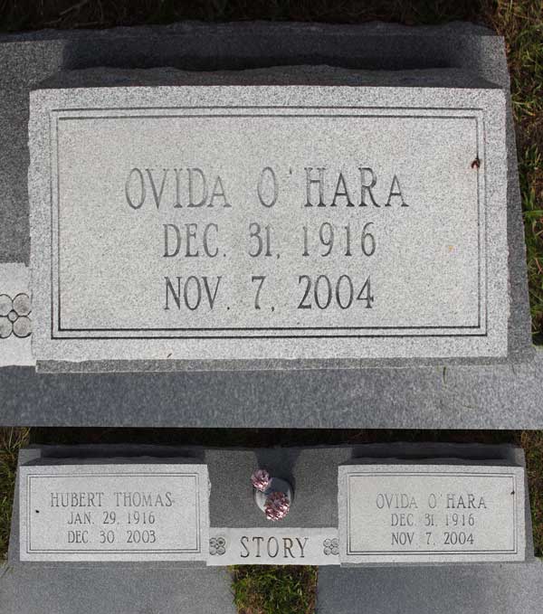 Ovida O'Hara Story Gravestone Photo