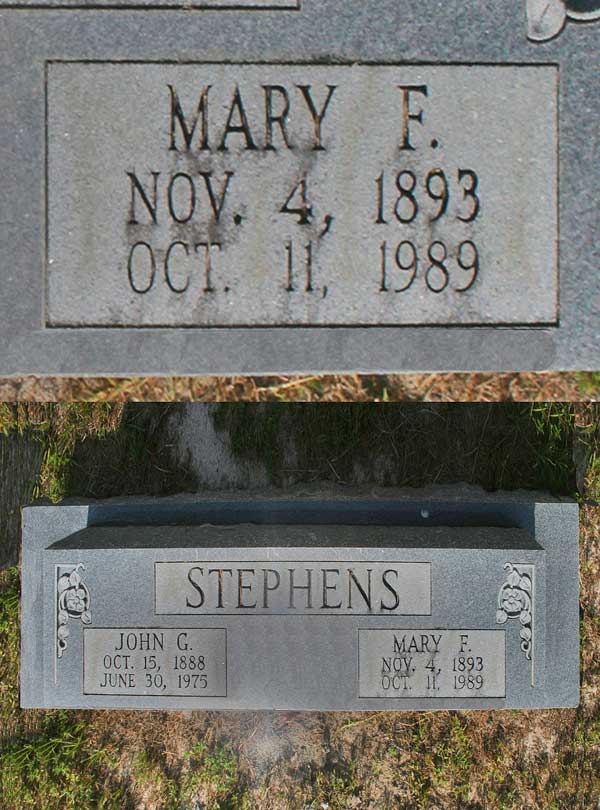 Mary F. Stephens Gravestone Photo