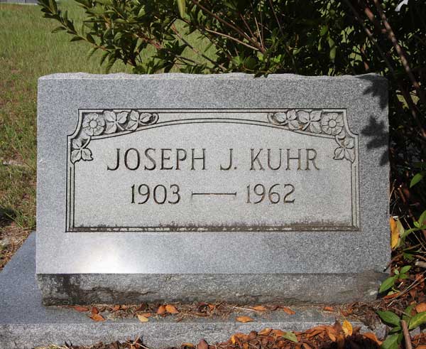 Joseph Kuhr Gravestone Photo