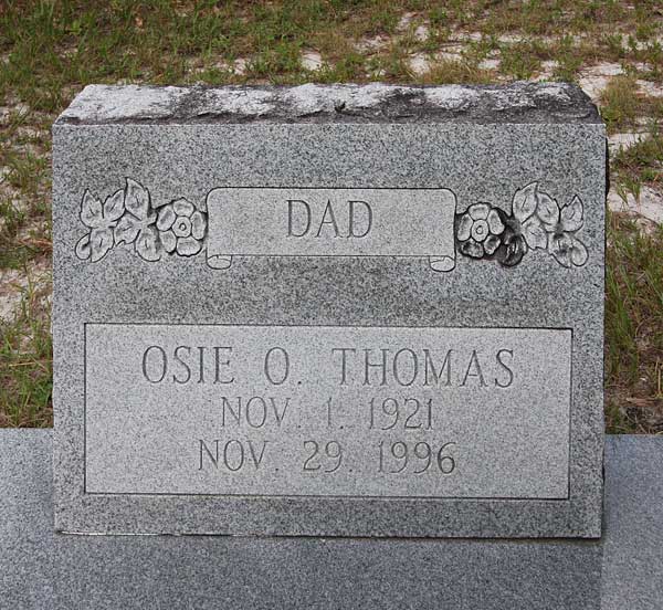 Osie O. Thomas Gravestone Photo