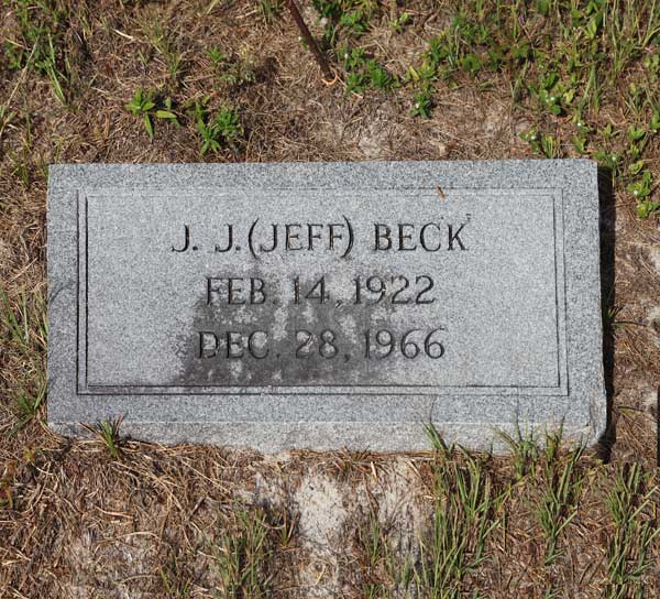 J.J. (Jeff) Beck Gravestone Photo