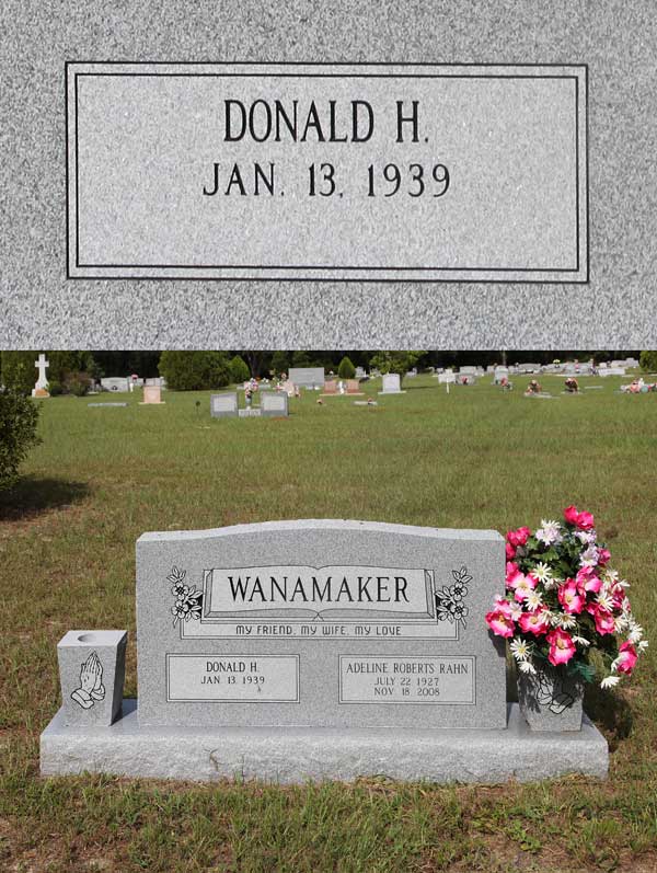 Donald H. Wanamaker Gravestone Photo
