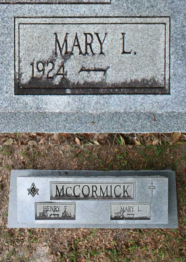 Mary L. McCormick Gravestone Photo