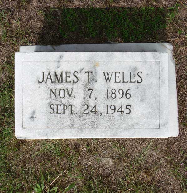 James T. Wells Gravestone Photo