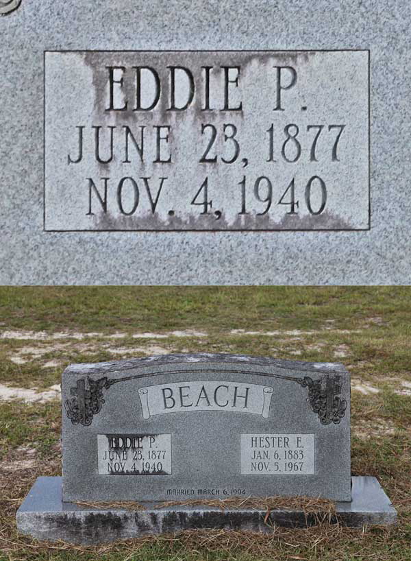 Eddie P. Beach Gravestone Photo