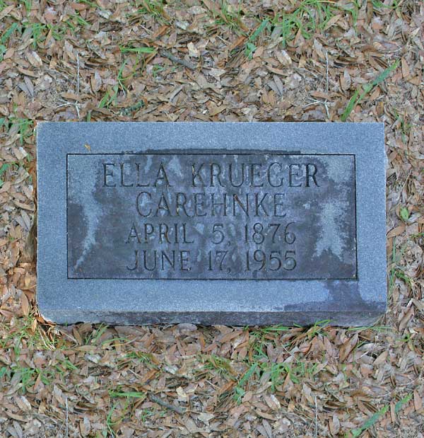 Ella Krueger Carehnke Gravestone Photo