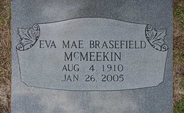 Eva Mae Brasefield McMeekin Gravestone Photo