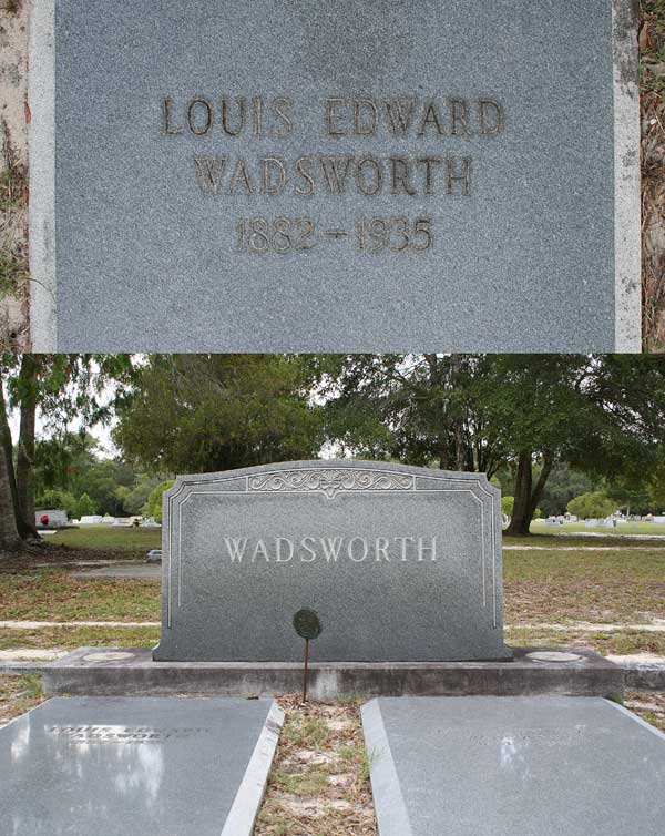 Louis Edward Wadsworth Gravestone Photo