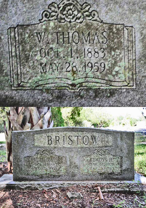 W. Thomas Bristow Gravestone Photo