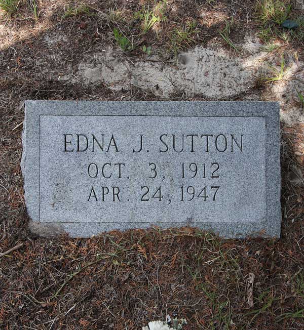 Edna J. Sutton Gravestone Photo