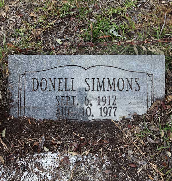 Donell Simmons Gravestone Photo