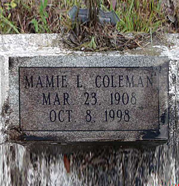 Mamie L. Coleman Gravestone Photo