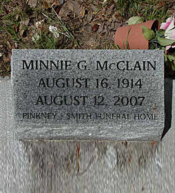 Minnie G. McClain Gravestone Photo