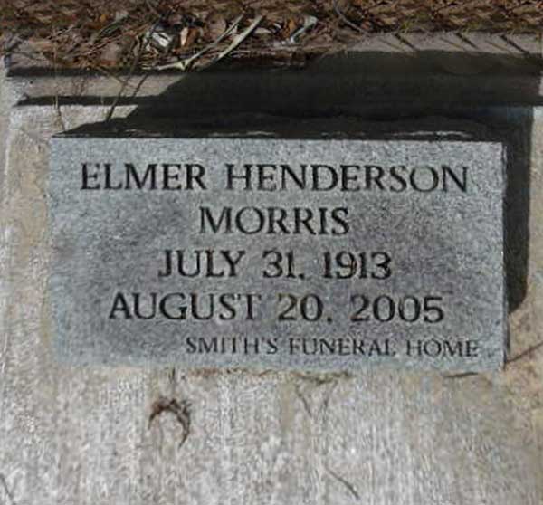 Elmer Henderson Morris Gravestone Photo