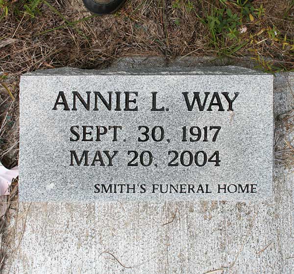 Annie L. Way Gravestone Photo