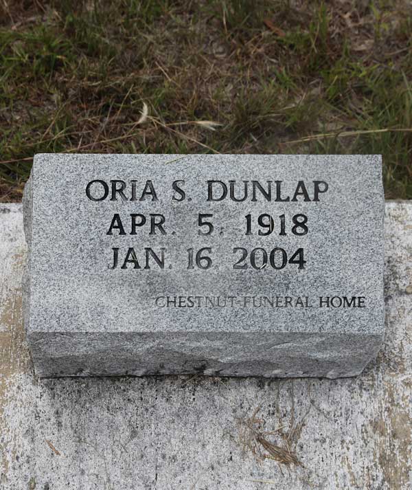 Oria S. Dunlap Gravestone Photo