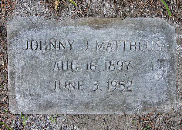 Johnny J. Mattheus Gravestone Photo