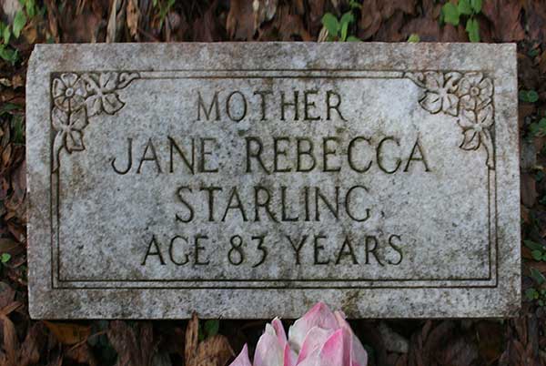 Jane Rebecca Starling Gravestone Photo