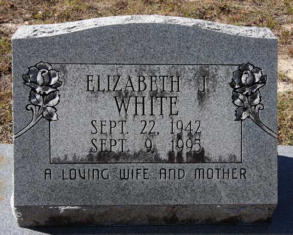 Elizabeth J. White Gravestone Photo