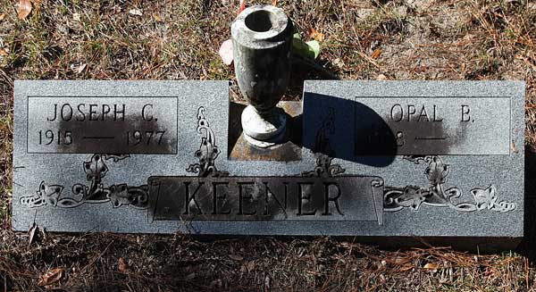 Joseph C. & Opal B. Keener Gravestone Photo