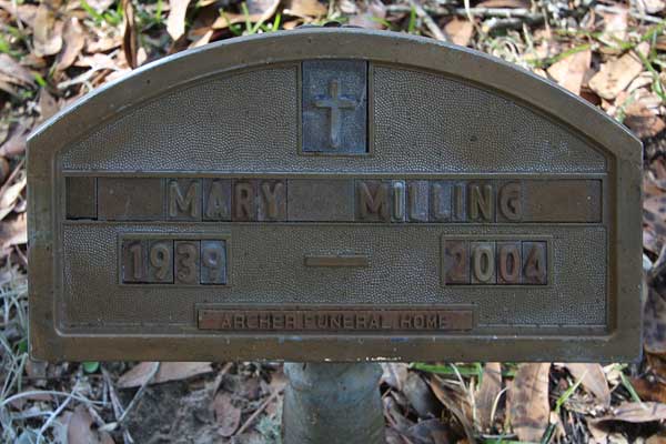 Mary Milling Gravestone Photo